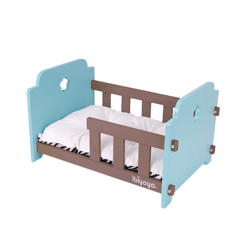 IBIYAYA pet railing bed - blue/brown